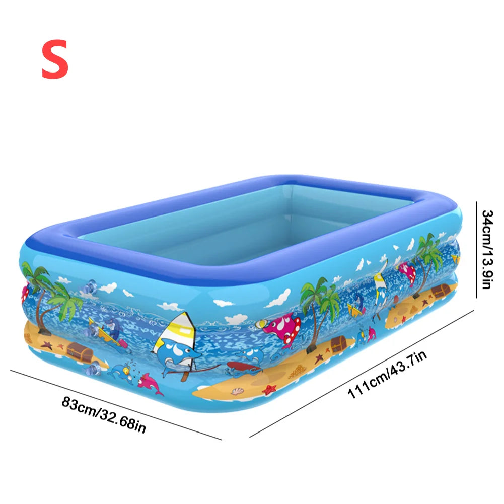 Inflatable Swimming Pool Indoor Outdoor PVC Swimming Pool Cartoon Thickening Swimming Pool for Toddler Kids Pool