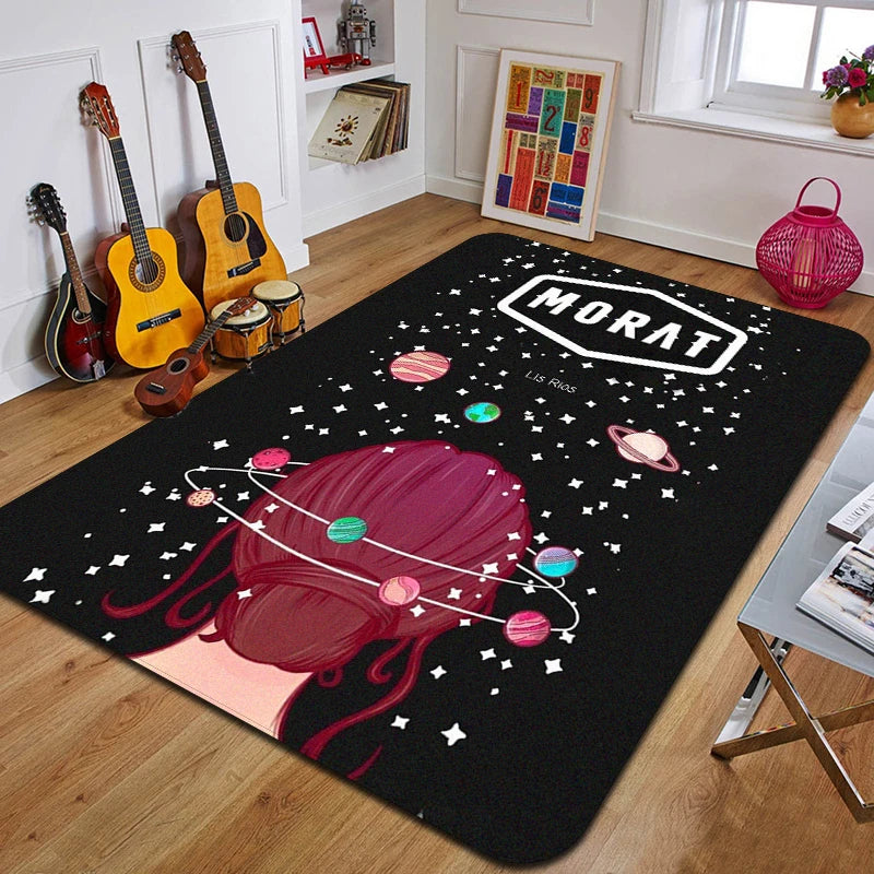 M-Morat Printed Carpet Fashion Yoga Mat Non-Slip Carpet Bedroom Decoration Outdoor Carpet Bedroom Birthday Gift