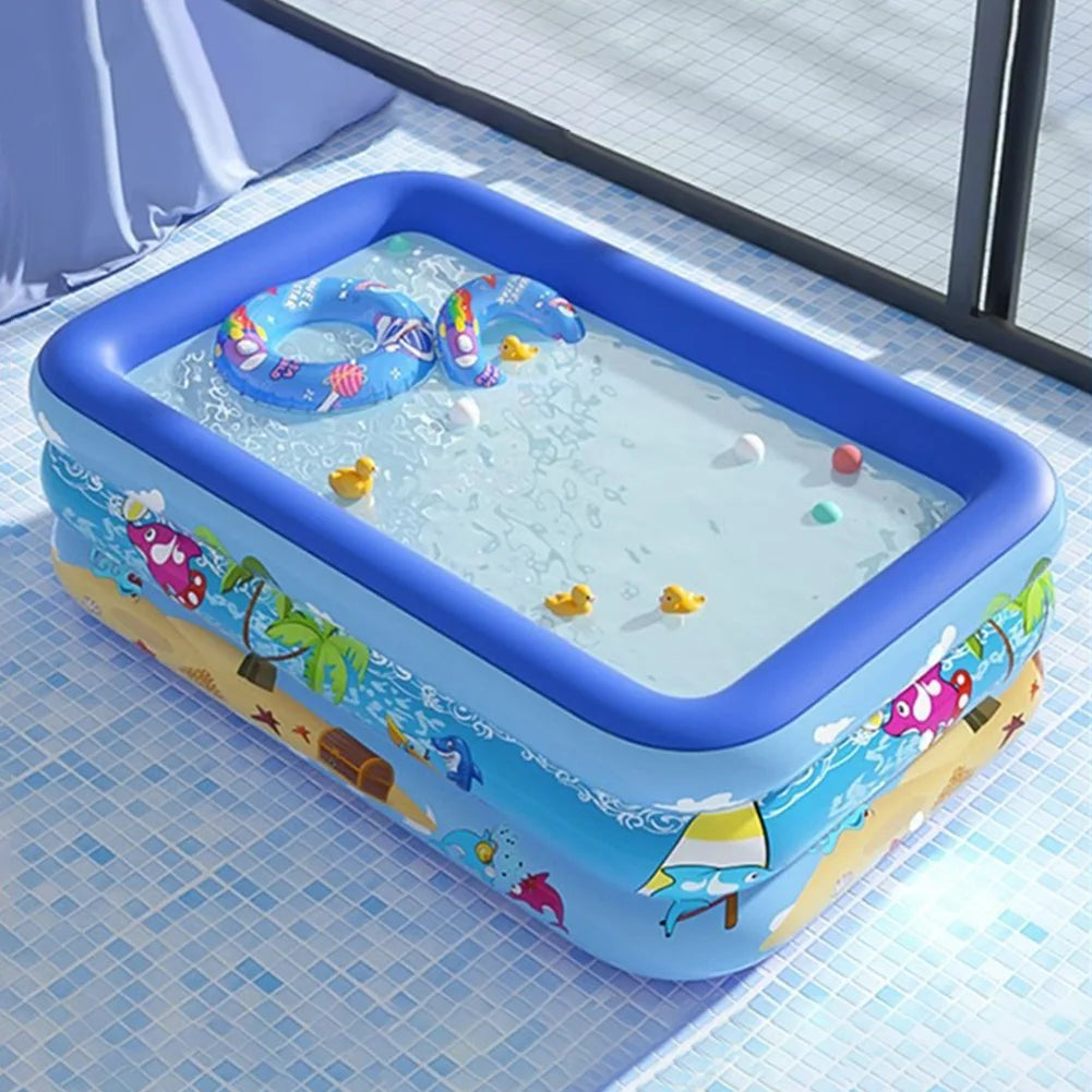 Inflatable Swimming Pool Indoor Outdoor PVC Swimming Pool Cartoon Thickening Swimming Pool for Toddler Kids Pool