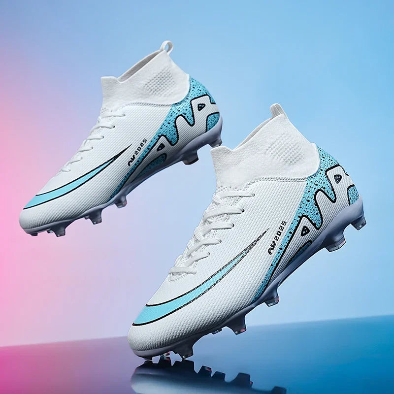 New Men Football Field Boots Women Professional Ultralight Cleats Soccer Shoes Unisex Match TF/FG High Ankle Boys Football Shoes