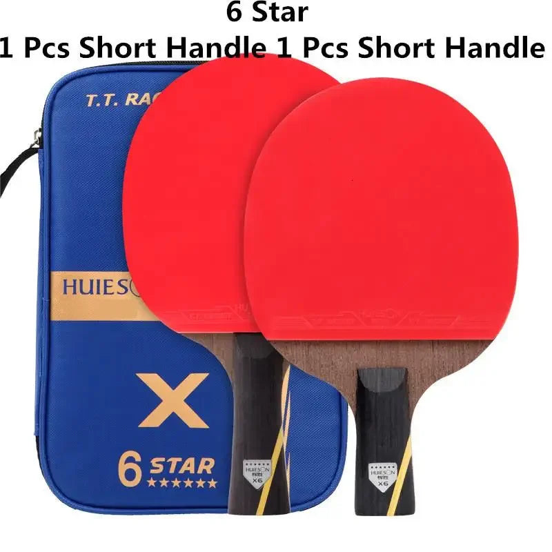 3/6 Star Table Tennis Racket 2PCS Professional Ping Pong Racket Set Pimples-in Rubber Hight Quality Blade Bat Paddle with Bag
