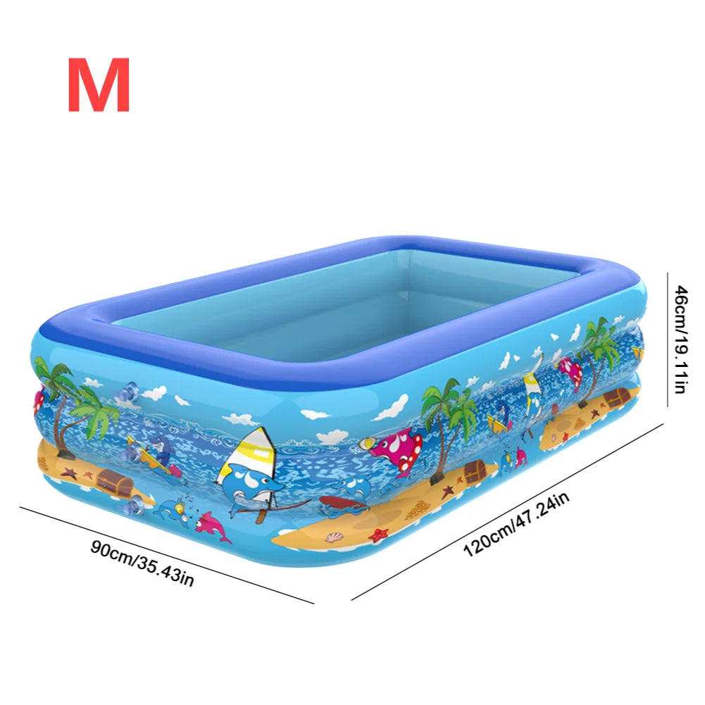 Inflatable Swimming Pool Indoor Outdoor PVC Swimming Pool Cartoon Thickening Swimming Pool for Toddler Kids Pool