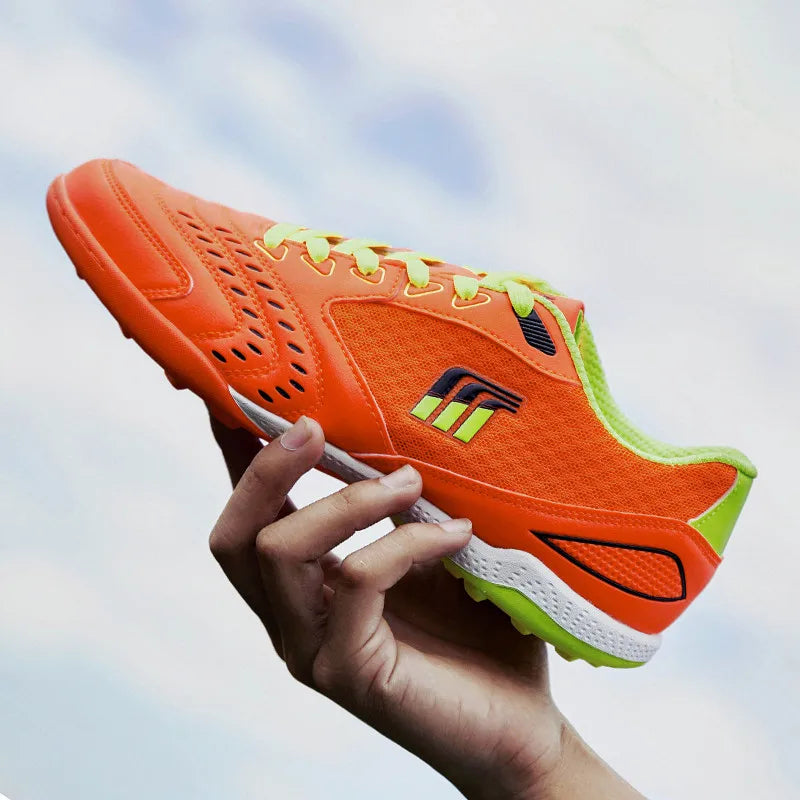 Men Indoor Turf Football Kids Training Lace Up Size 36-45 Soccer Sneakers Training Football Sneakers Flat Football Shoes