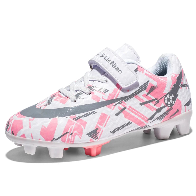 Childrens Soccer Shoes for Boy Indoor Turf Training Outdoor Sports Fast Football Shoes Society Cleats Football Boots for Kids