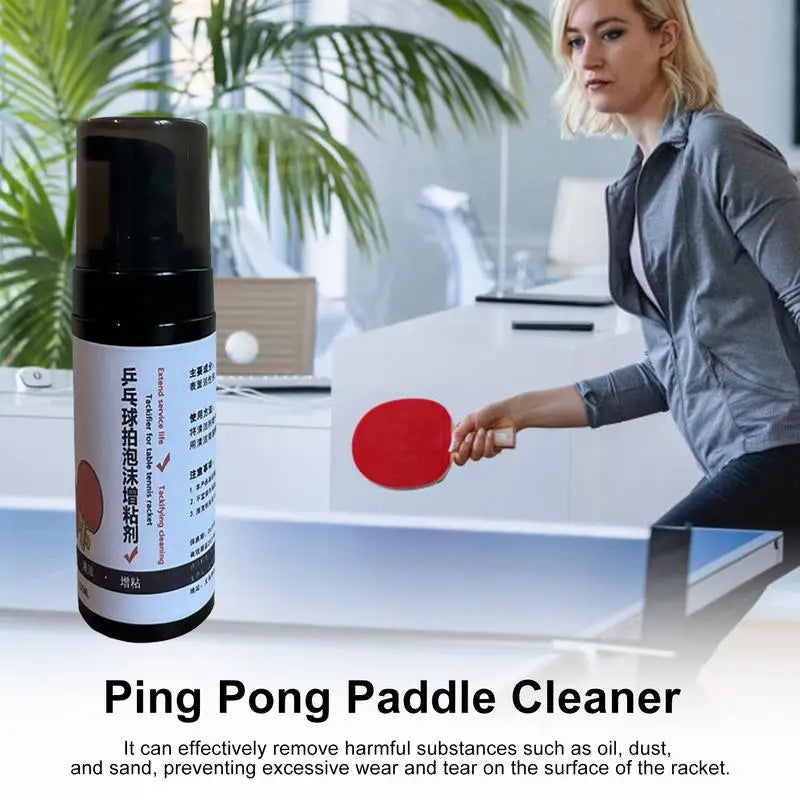 Table Tennis Bat Cleaning Set Racket Cleaner PingPong Paddle Care Spray 100ml Paddle Cleaning Spray Kit For PingPong Bat And