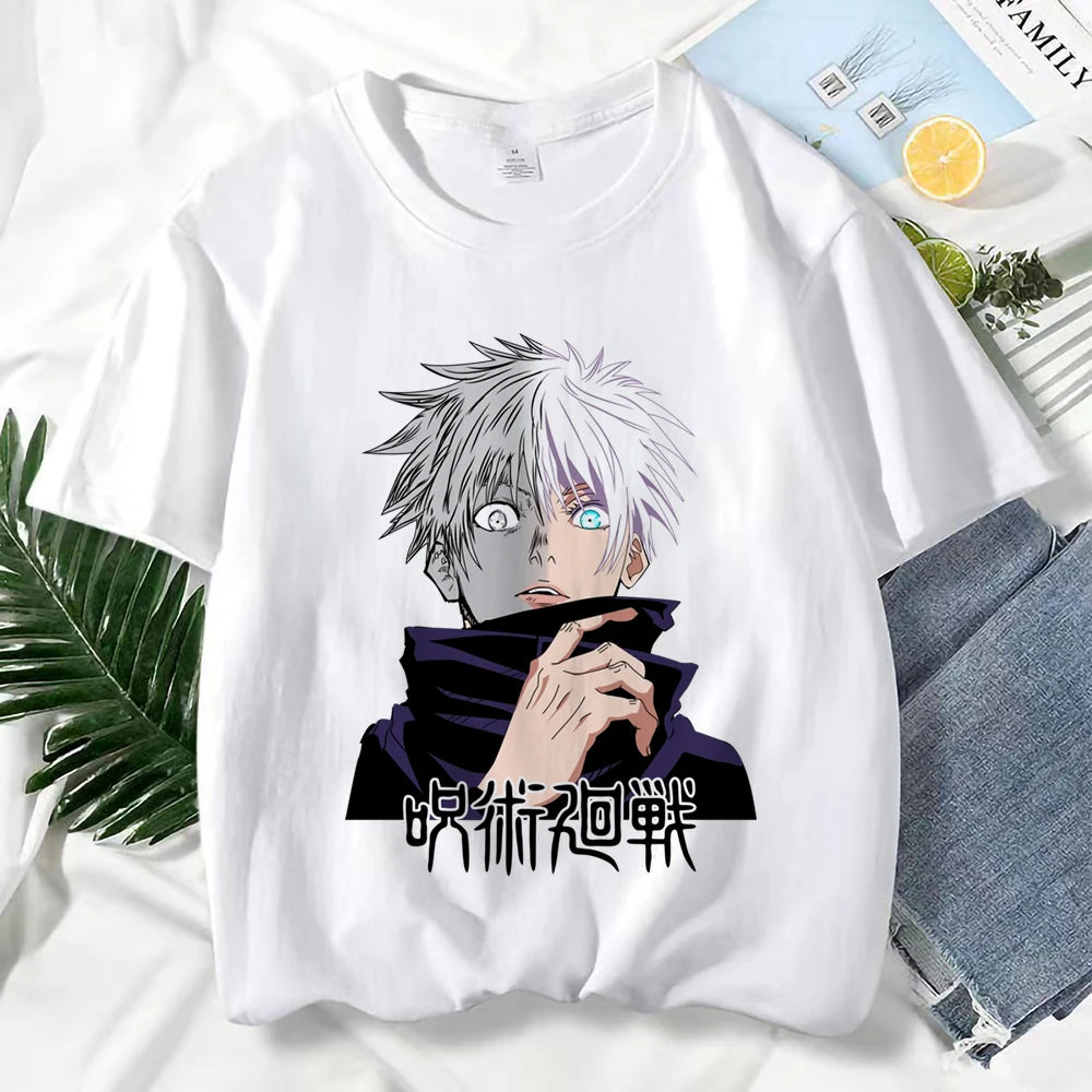 Japanese Anime Jujutsu Kaisen T Shirt for Men Gojo Satoru Print Graphic T Shirts Unisex Harajuku Fashion Casual Short Sleeve Tee