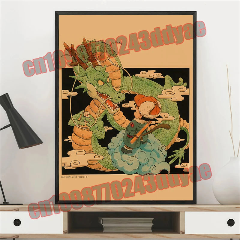 Japanese Anime Dragon Ball Retro Poster, Vegeta, Goku, Frisa, Piccolo, Canvas Paint, Printing Wall Art, Children's Gifts