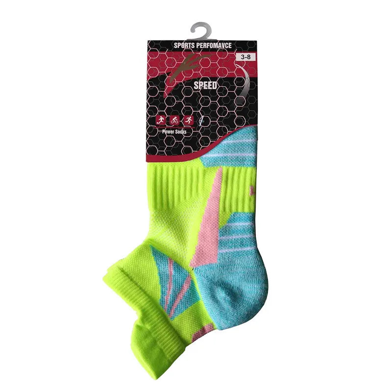Socks Woman Running Short Socks Advanced Sports Socks Looped Back Color Socks Compression Calcetines Ciclismo Hombre Cycling