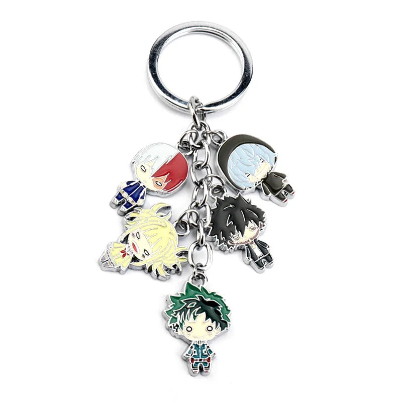 Cartoon My Hero Academia Keychain Anime Figure IZUKU MIDORIYA Todoroki Shoto Enamel Strings Pendant Keyring Jewelry Cosplay Gift