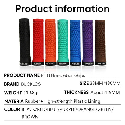 BUCKLOS Bicycle Grips Integrated Rubber Anti-slip Mtb Handlebar Cover Lock on Mountain Bike Handle Bar Cuffs BMX Cycling Parts
