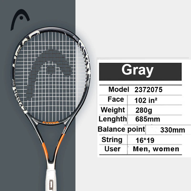 Original Head Tennis Racket Black Professional Tennis Racquet Carbon Tenis Padel With Bag Overgrip Dampener Raquete De Tenis 414