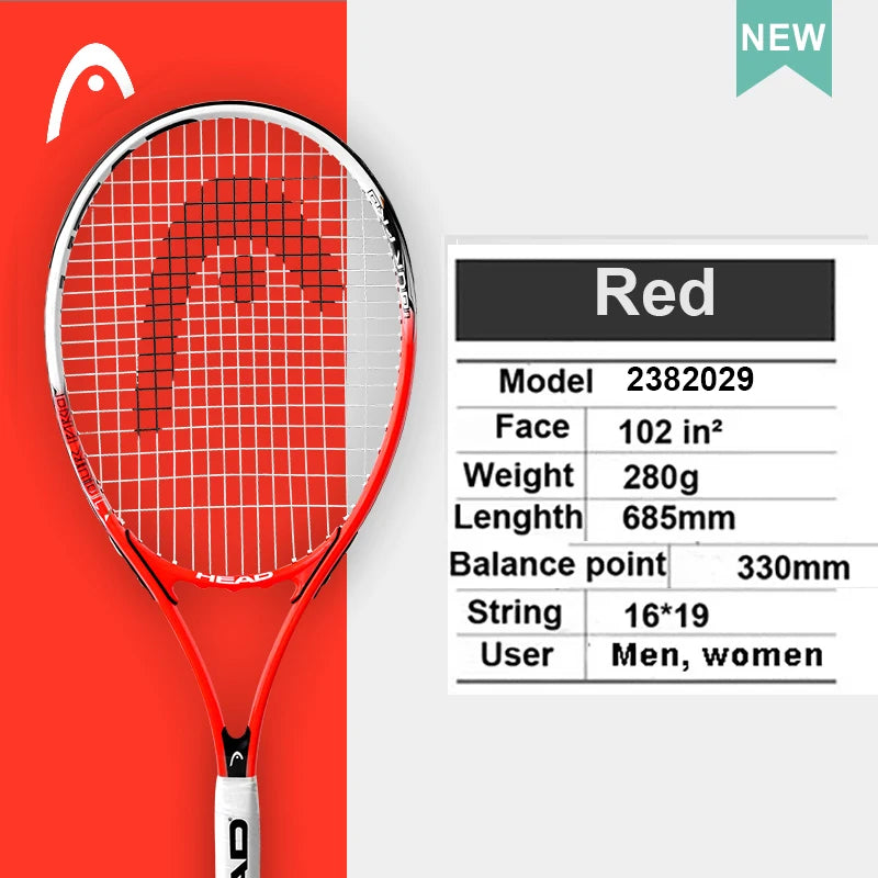 Original Head Tennis Racket Black Professional Tennis Racquet Carbon Tenis Padel With Bag Overgrip Dampener Raquete De Tenis 414