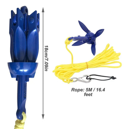 Four Handles Foldable SUP Paddle Board Boat Aluminum Anchor For Kayak Rubber Boats Canoe Motorboat Water Sports Accessories