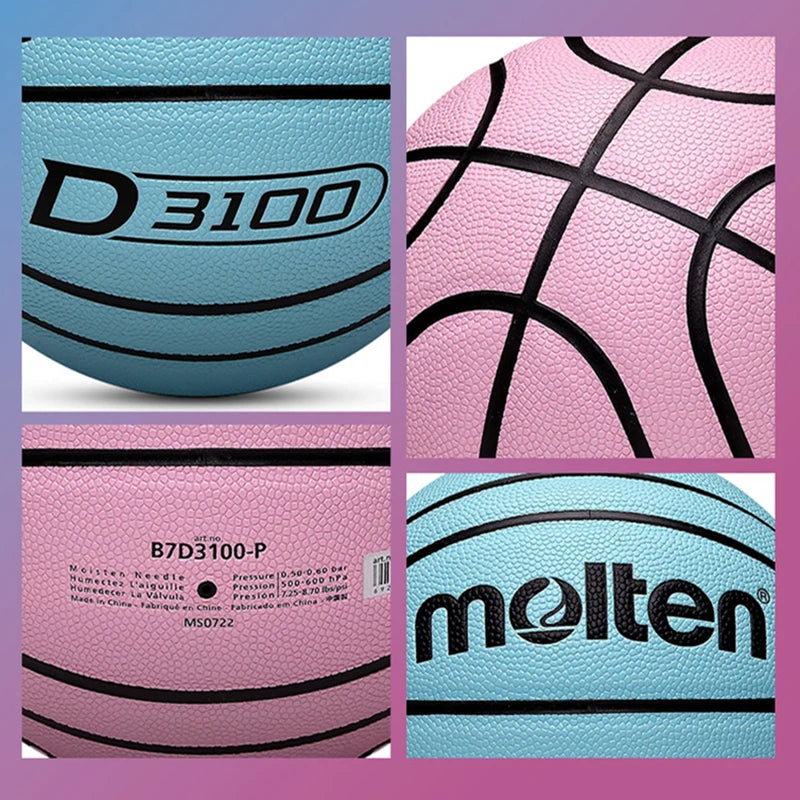 Molten Basketball Balls Official Size 7/6/5 Soft Wear-resistant PU Material Outdoor Basketball Training Game Colorful baloncesto