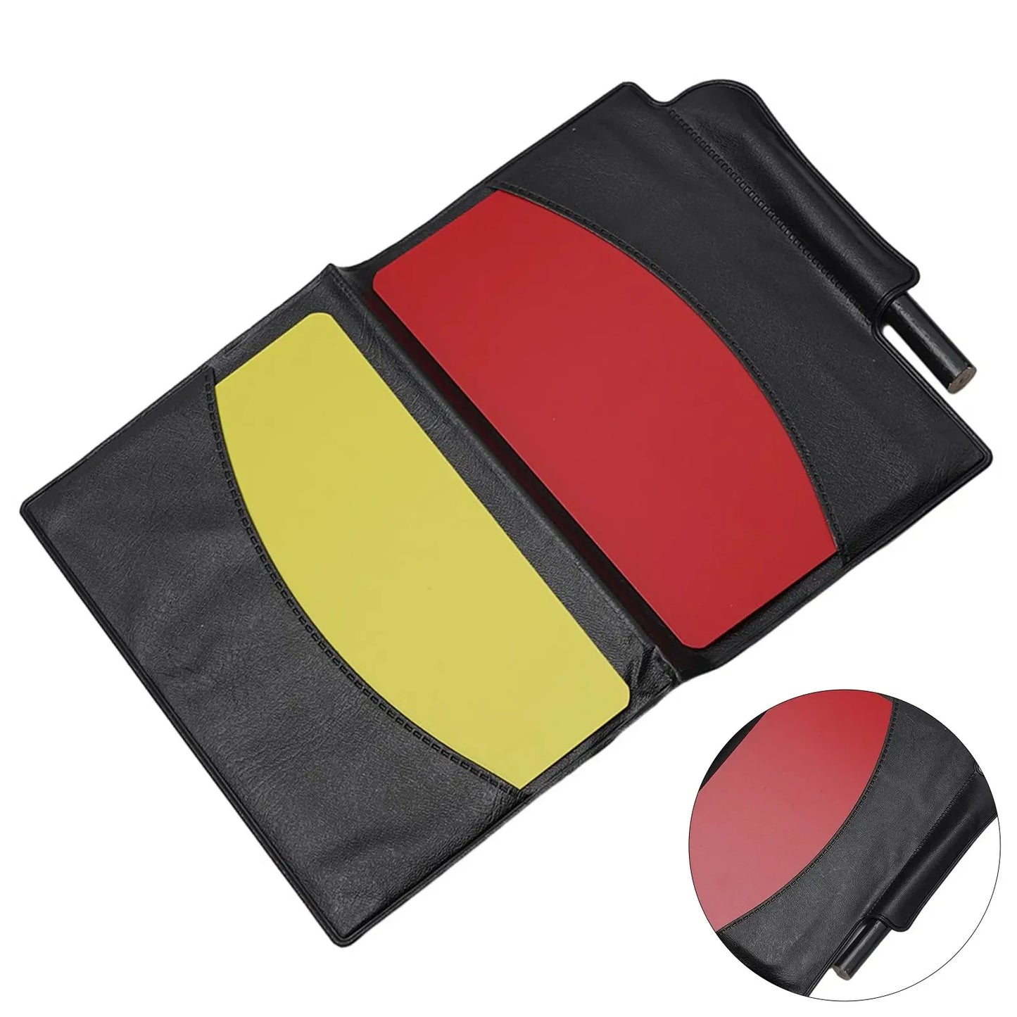 Professional Soccer Referee Red Yellow Card Set Lightweight PU+PVC Wallet Notebook For Football Officials Game Essentials