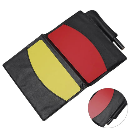 Professional Soccer Referee Red Yellow Card Set Lightweight PU+PVC Wallet Notebook For Football Officials Game Essentials