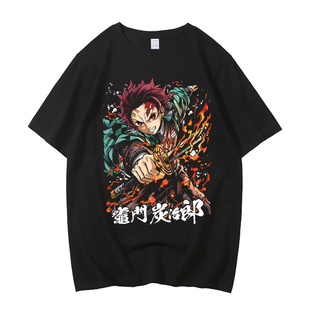 Movie Demon Slayer Infinity Castle T Shirt Men High Quality Cotton Anime Graphic Tees Tops Clothing Harajuku Casual T-shirt