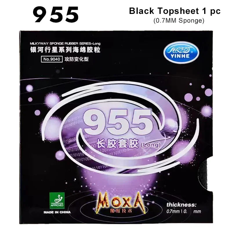 YINHE 955 Table Tennis Rubber Long Pimples Anti-spin Ping Pong Rubber Sheet 955 OX/0.7mm Sponge Professional Long Pimples Rubber