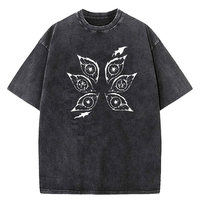 Japanese Anime Demon Slayer Printed Washed Tshirt Men Manga Casual T-shirts Harajuku Male Cotton T Shirt