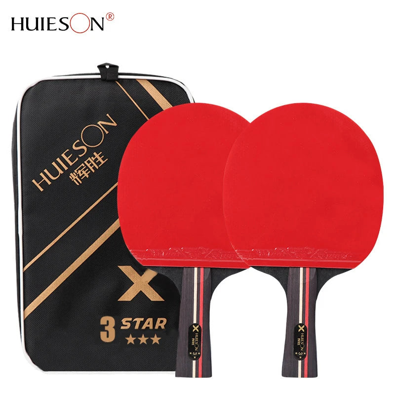 3/6 Star Table Tennis Racket 2PCS Professional Ping Pong Racket Set Pimples-in Rubber Hight Quality Blade Bat Paddle with Bag