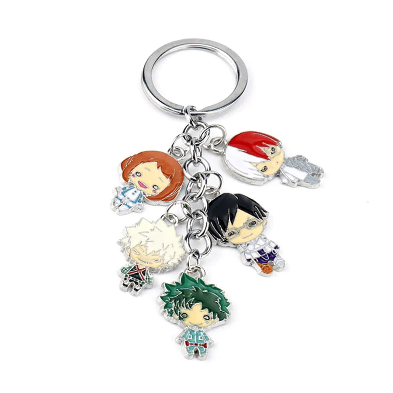 Cartoon My Hero Academia Keychain Anime Figure IZUKU MIDORIYA Todoroki Shoto Enamel Strings Pendant Keyring Jewelry Cosplay Gift