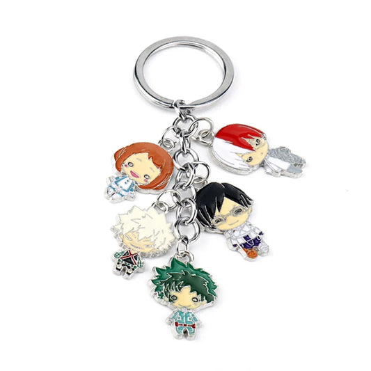 Cartoon My Hero Academia Keychain Anime Figure IZUKU MIDORIYA Todoroki Shoto Enamel Strings Pendant Keyring Jewelry Cosplay Gift