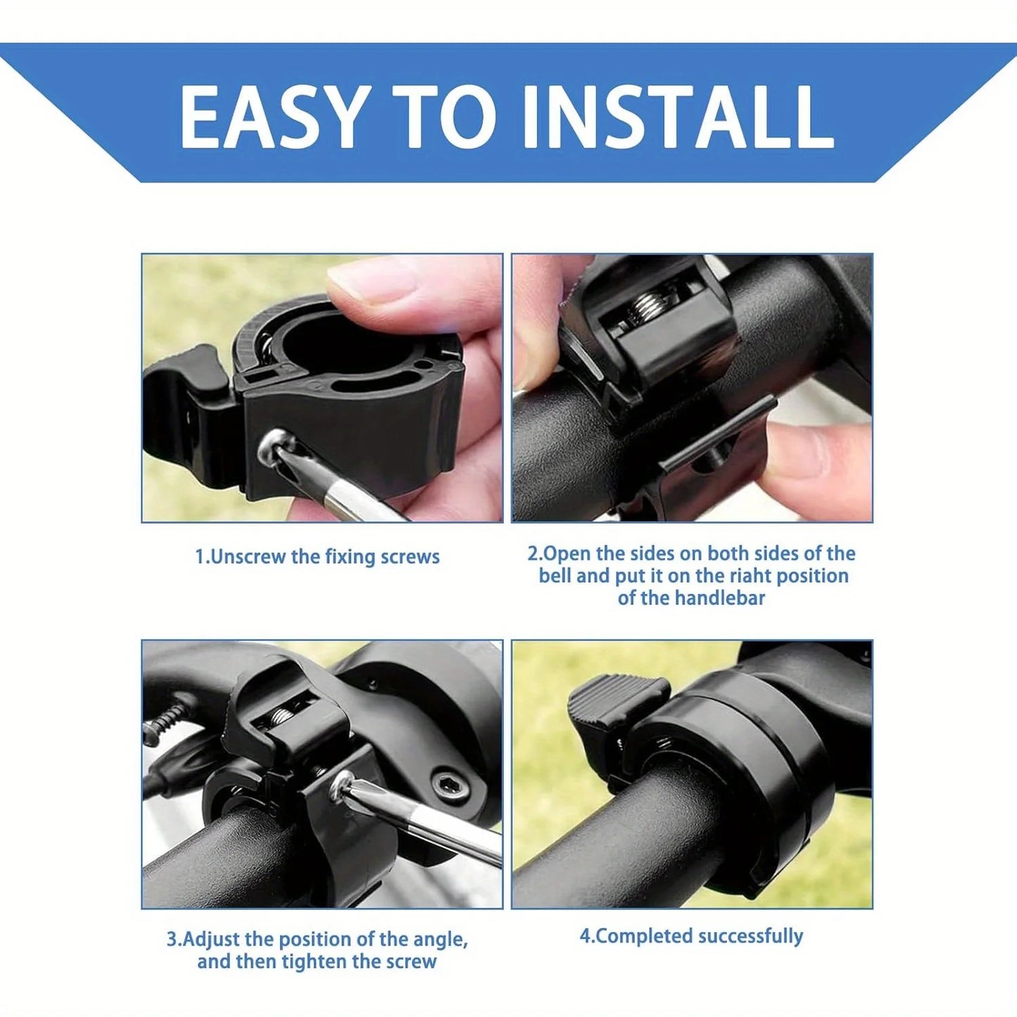 1 Invisible High-Pitched Bicycle Bell - High-Quality Sound, Made Of Aluminum Alloy, Suitable For Mountain Bikes And Road Bikes