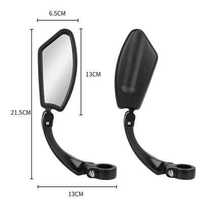Stainless Steel Bike Handlebar HD Bicycle Rearview Mirror  360 Rotation Wide Range Rearview Mirror Adjustable Angle Reflector