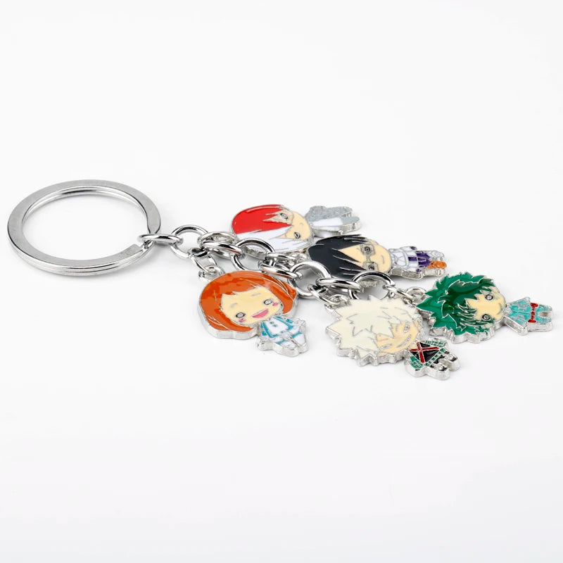 Cartoon My Hero Academia Keychain Anime Figure IZUKU MIDORIYA Todoroki Shoto Enamel Strings Pendant Keyring Jewelry Cosplay Gift