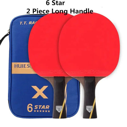 3/6 Star Table Tennis Racket 2PCS Professional Ping Pong Racket Set Pimples-in Rubber Hight Quality Blade Bat Paddle with Bag