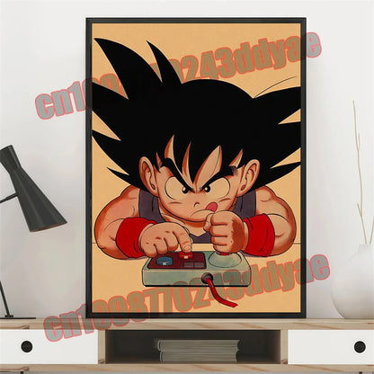 Japanese Anime Dragon Ball Retro Poster, Vegeta, Goku, Frisa, Piccolo, Canvas Paint, Printing Wall Art, Children's Gifts