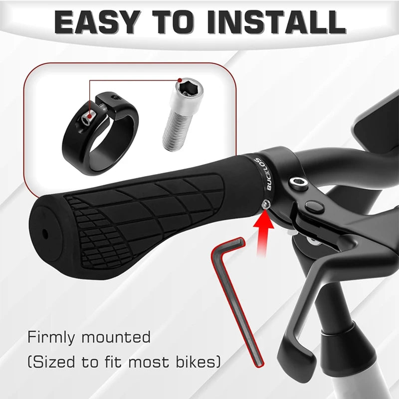 BUCKLOS MTB Handlebar Grips Ergonomic Comfortable Mountain Bike Lokc Grips Bicycle Soft Rubber Handlebar Grip Bike Accessories