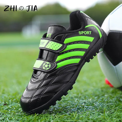 Children's Hook Loop Fastener Football Shoes Outdoor Grass Training Football Shoes Professional Anti Slip Lightweight Sneaker