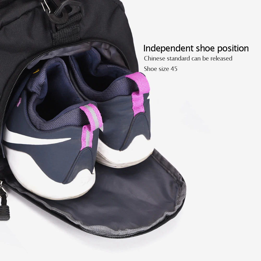 Dry Wet Separation Bags Waterproof Large Capacity Yoga Sports Backpack with Shoe Compartment Wear-resistant for Outdoor Football