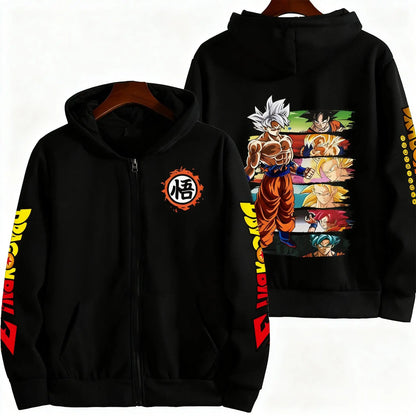Unisex Oversized Dragon Ball Goku Anime Zipper Hoodie Men Women Casual Streetwear Sweatshirt Jacket New Autumn Fashion Y2k Tops