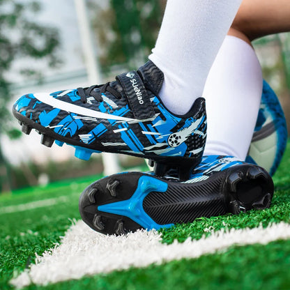 Childrens Soccer Shoes for Boy Indoor Turf Training Outdoor Sports Fast Football Shoes Society Cleats Football Boots for Kids