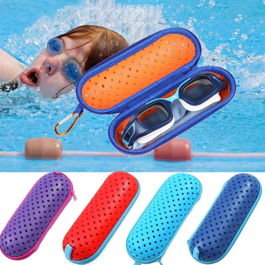 EVA Soft Swimming Glasses Organizer Protector Glasses Case Swimming Gear Breathable Drainage Hole Portable Goggles Cover
