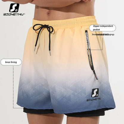 New Swimming Trunks Men's Anti-embarrassment Adult Quick-drying Swimsuits Large-sized Quick-drying Hot Spring Swimming Sets