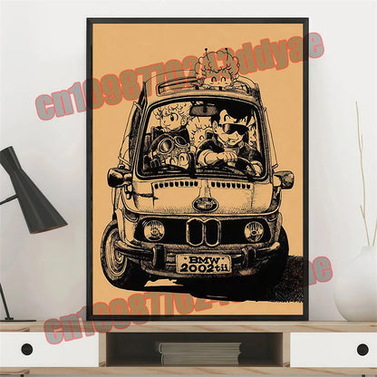 Japanese Anime Dragon Ball Retro Poster, Vegeta, Goku, Frisa, Piccolo, Canvas Paint, Printing Wall Art, Children's Gifts