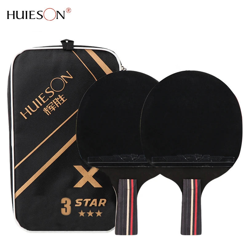 3/6 Star Table Tennis Racket 2PCS Professional Ping Pong Racket Set Pimples-in Rubber Hight Quality Blade Bat Paddle with Bag