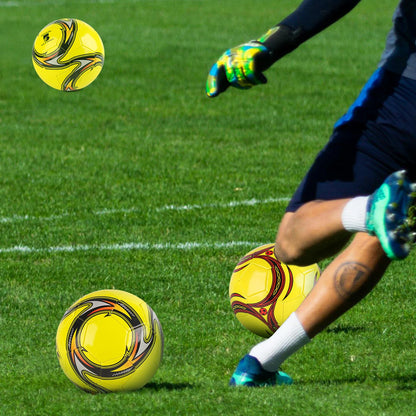 1PC A Size 3,4,5 Cyclone Football, Soft Inflatable Yellow Soccer Ball, Suitable for Training and Match Play