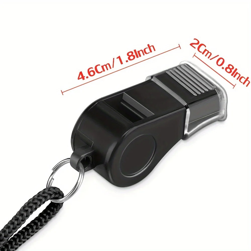 Plastic Sports Whistles with Lanyard, Whistle with Loud Crisp Sound Ideal for Coaches, Referees