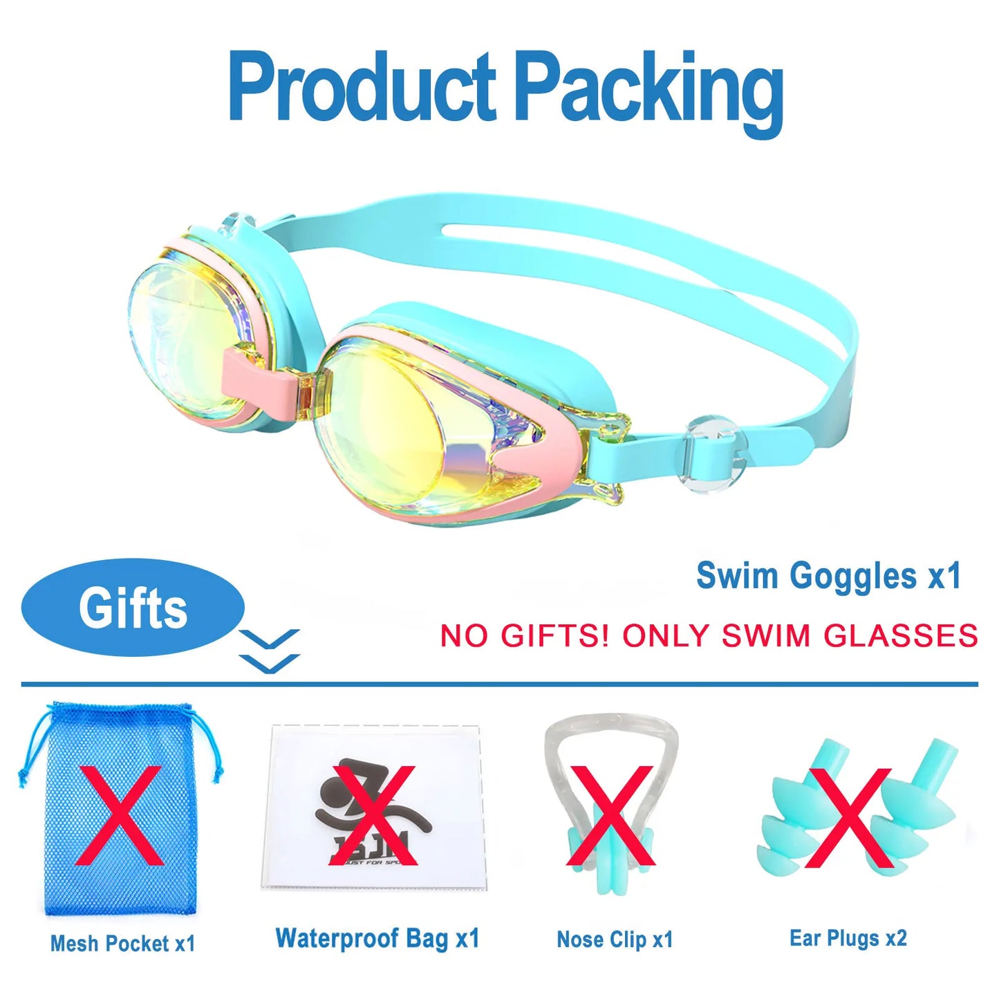 JSJM Professional Kids Swimming Goggles Anti-Fog UV Protection Waterproof Silicone Swim Glasses for Boys Girls Swim Eyewear Gift