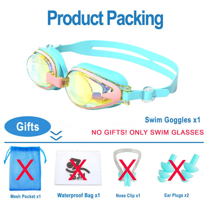 JSJM Professional Kids Swimming Goggles Anti-Fog UV Protection Waterproof Silicone Swim Glasses for Boys Girls Swim Eyewear Gift