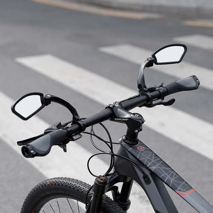 Stainless Steel Bike Handlebar HD Bicycle Rearview Mirror  360 Rotation Wide Range Rearview Mirror Adjustable Angle Reflector