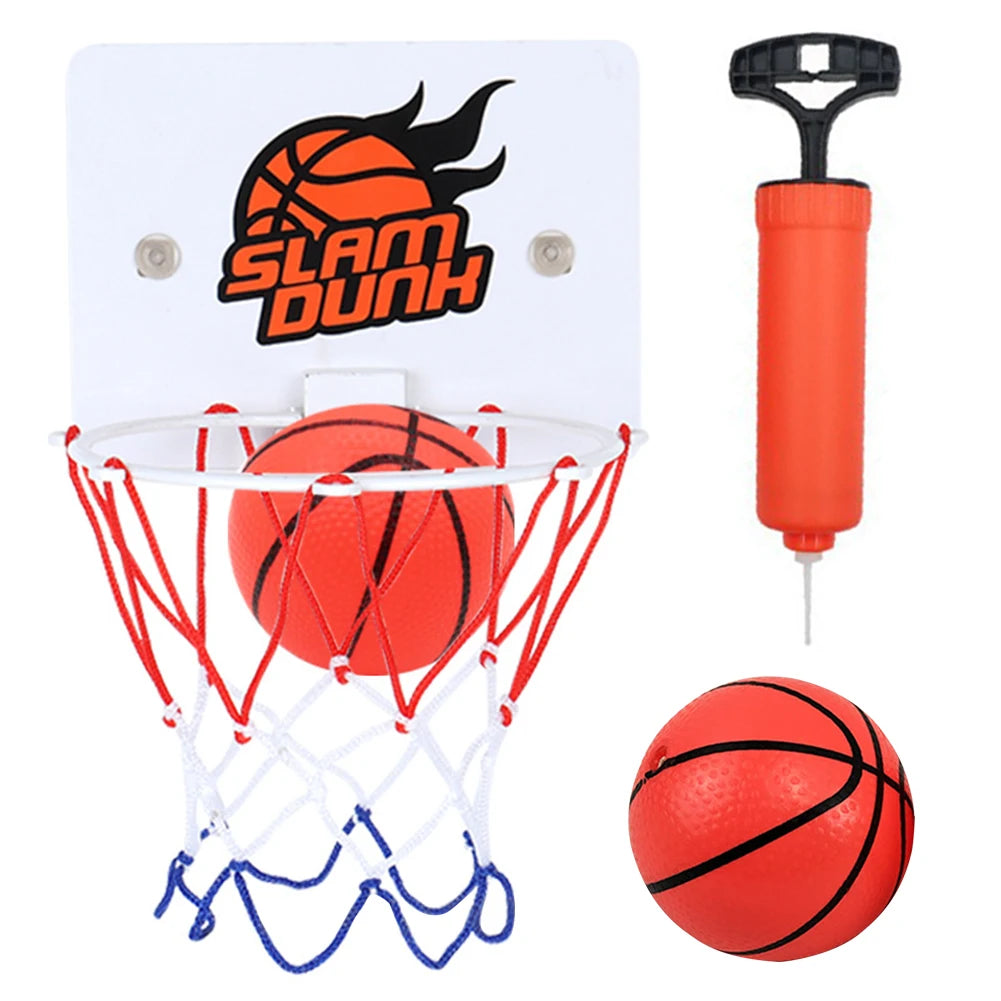 Suction Cup Basketball Hoop with 2 Balls Indoor Basketball Hoop Practice Basketball Hoop for Home Living Room