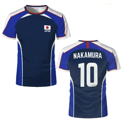 Anime Captain Tsubasa Japanese Flag Jersey Breathable Quick-drying Sports T-shirt For Men And Women Can Be Customized Tops Gifts
