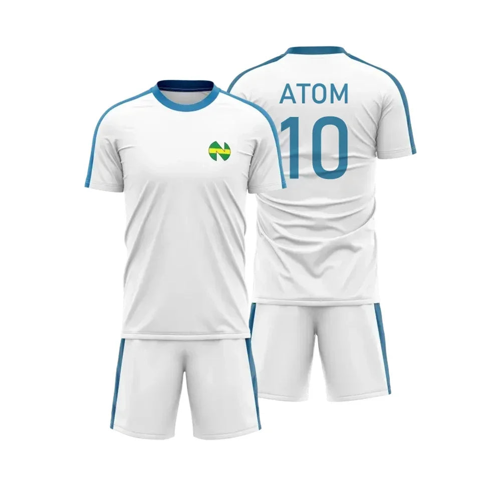 Captain Tsubasa Anime 3D Printed Plus Size Men T-shirt Cosplay Sports Quick Drying Breathable Custom Football Jersey Shorts Set