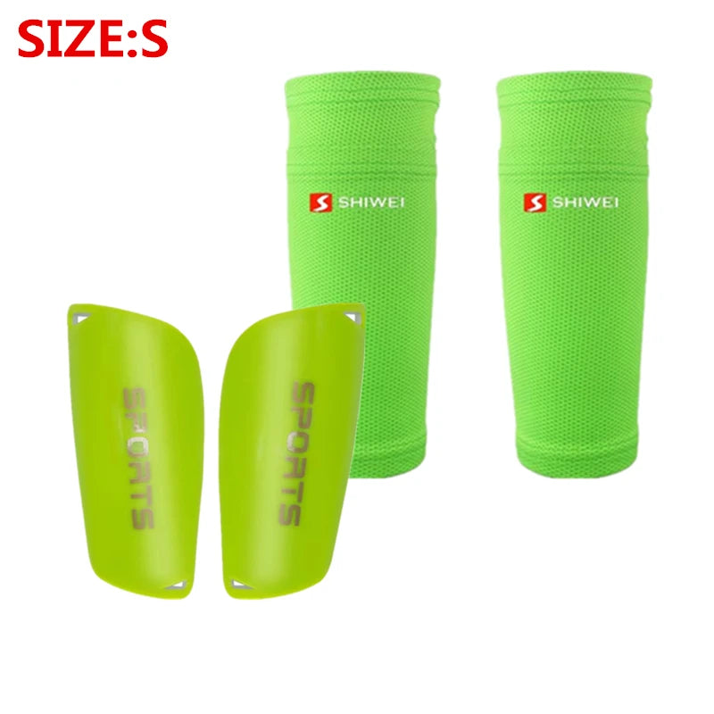 One set of Soccer Shin Guard Pads with Sleeves Kids Child Men Unisex Training Protection football accessories futbol accesorios