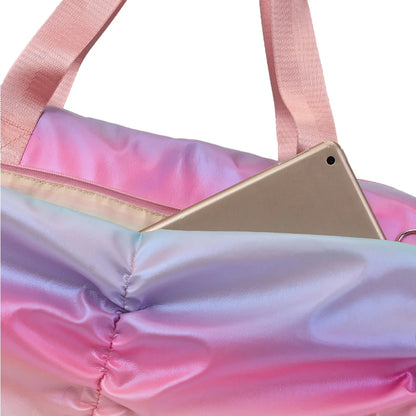 Women Gym Bag Waterproof Large Capacity Sports Bag Adjustable and Detachable Shoulder Straps for Sleepovers/Trips/Sports/Dance